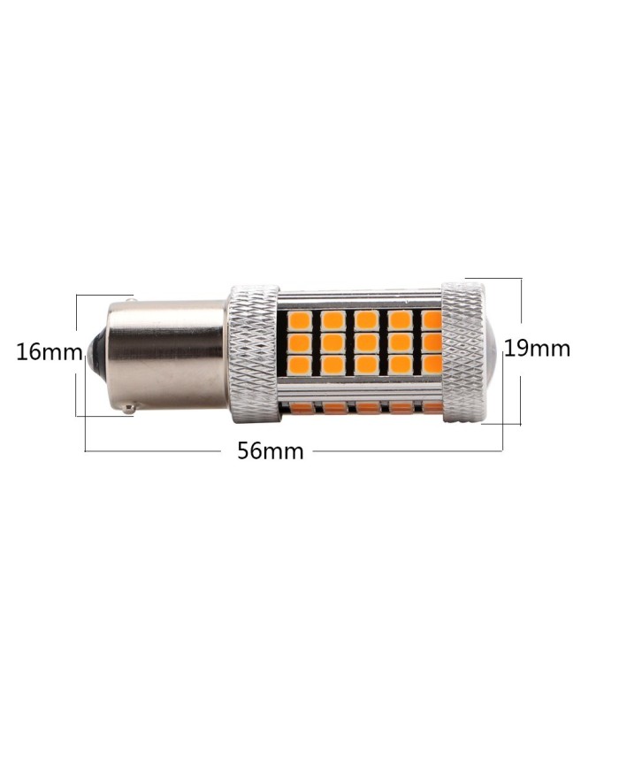 P21W-1156-9W-BAU15S 150* Tek Duy Led Ampul Turuncu Mercekli 2835 Chip 66smd Ultra Parlak 6000K 