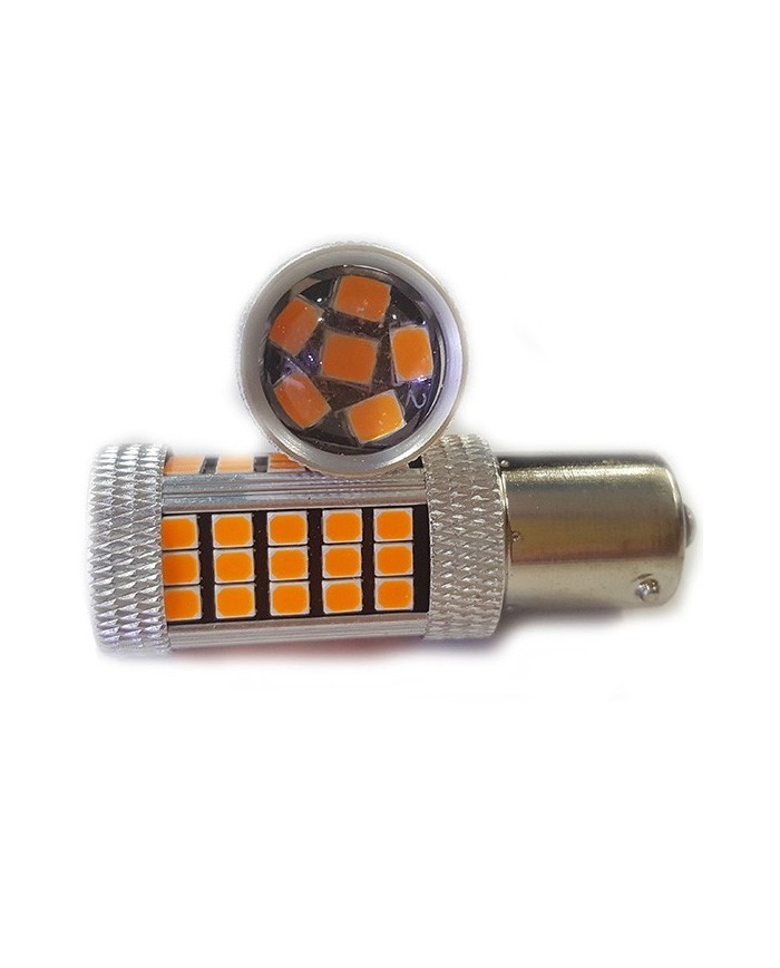 P21W-1156-9W- Dipli Led Ampul Turuncu Mercekli 2835 Chip 66smd Ultra Parlak 6000K 