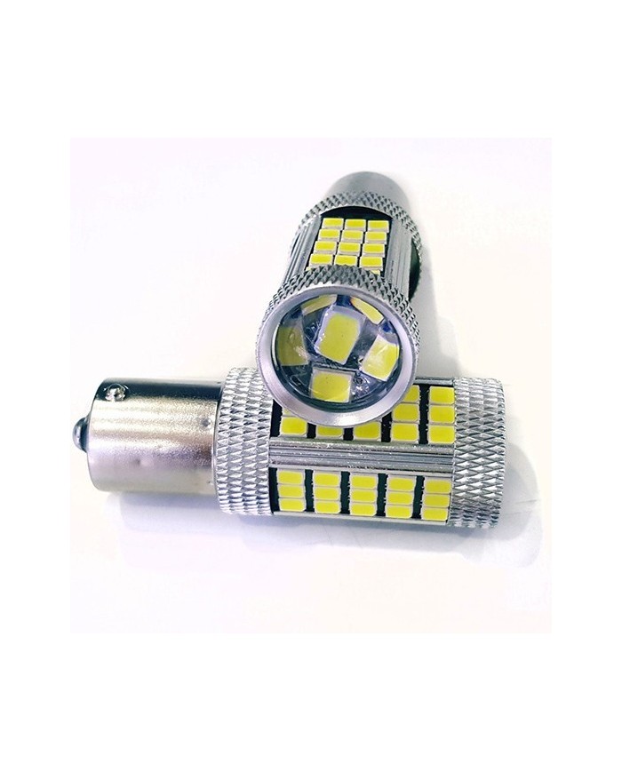 P21W-1156-9W- Dipli Led Ampul Beyaz Mercekli 2835 Chip 66smd Ultra Parlak 6000K 