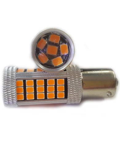 P21W-1156-9W-BAU15S 150* Tek Duy Led Ampul Turuncu Mercekli 2835 Chip 66smd Ultra Parlak 6000K 