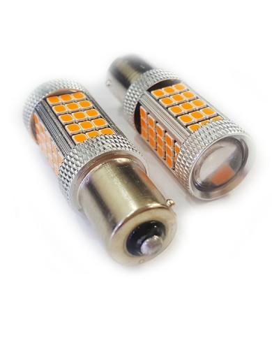 P21W-1156-9W-BAU15S 150* Tek Duy Led Ampul Turuncu Mercekli 2835 Chip 66smd Ultra Parlak 6000K 