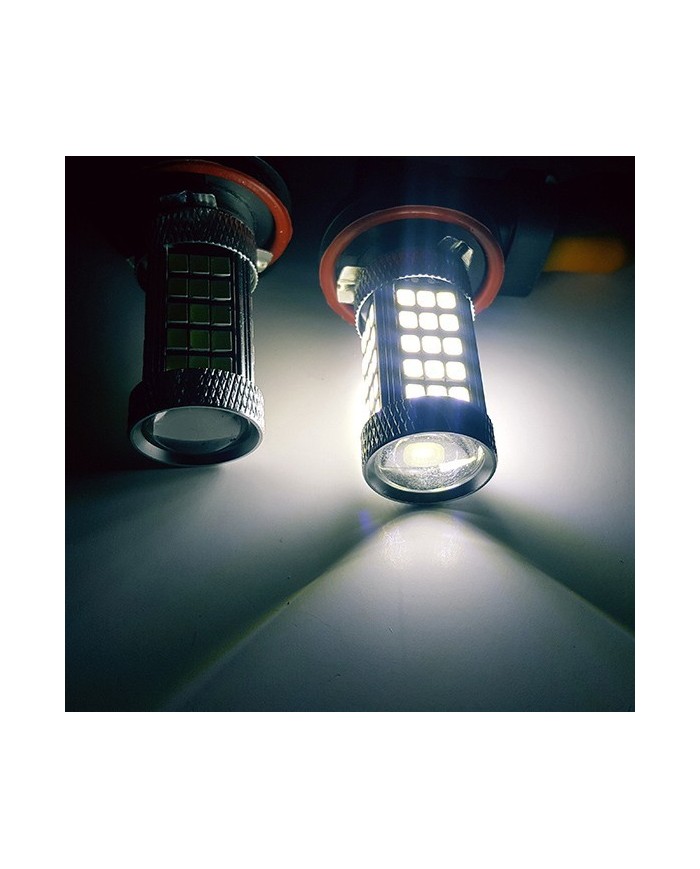 H8/11- 9W- Led Ampul 2835Chip Beyaz Mercekli 66smd Ultra Parlak 6000K 