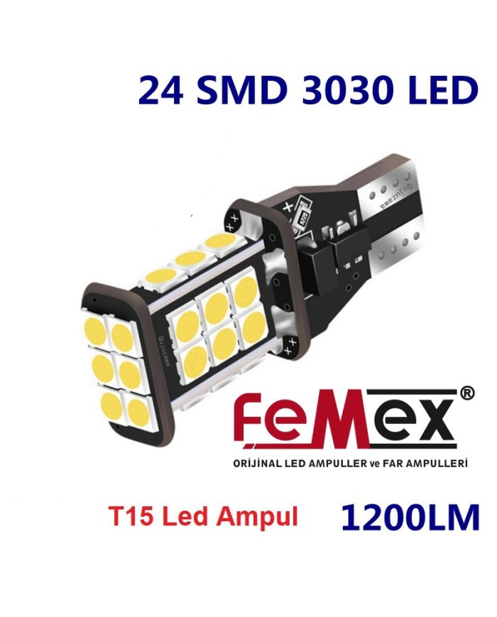 FEMEX T15 3030 Chip 24smd 1200 Lumen Beyaz Led Ampul 6000K