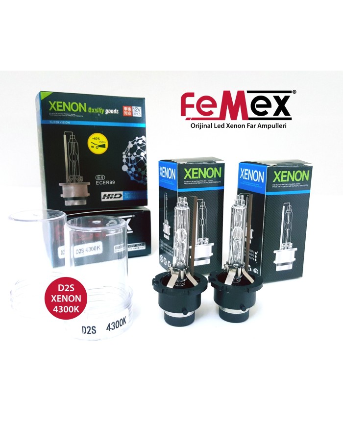 FEMEX XenStart HID D2S XENON OTO AMPUL 4300K SET (2 ADET) 4400Lumen