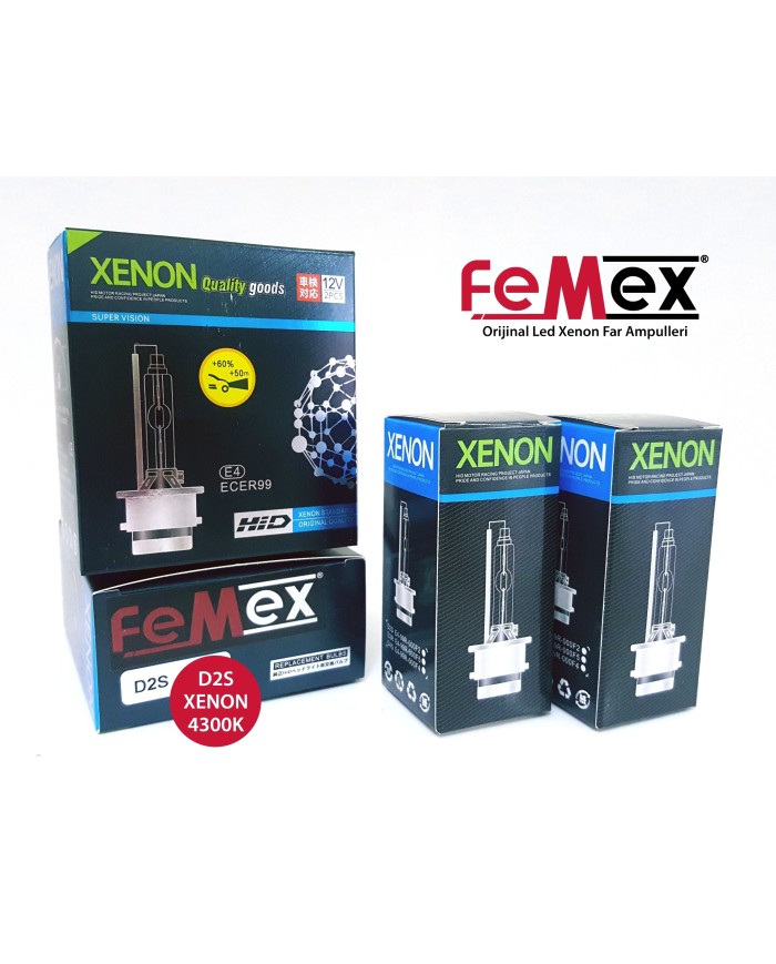 FEMEX XenStart HID D2S XENON OTO AMPUL 4300K SET (2 ADET) 4400Lumen