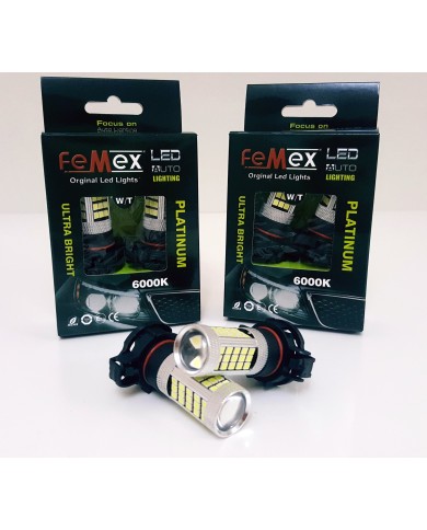 Sis Led Ampul H16 2835 Chip 9W Led Ampul Beyaz 66smd Ultra Parlak 6000K Mercekli