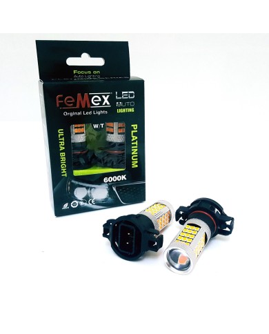 Sis Led Ampul H16 2835 Chip 9W Led Ampul Turuncu 66smd Ultra Parlak