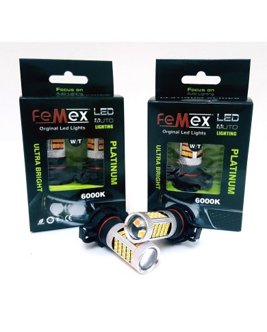 Sis Led Ampul H16 2835 Chip 9W Led Ampul Turuncu 66smd Ultra Parlak