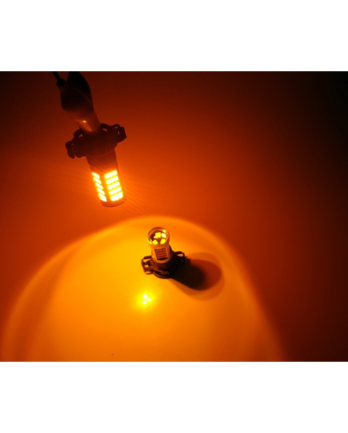 Sis Led Ampul H16 2835 Chip 9W Led Ampul Turuncu 66smd Ultra Parlak