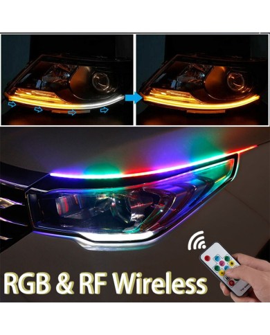 RGB Far Kaşı Gündüz Ledi Audi Stil Kayar Sinyalli Flexible Neon Led 60cm