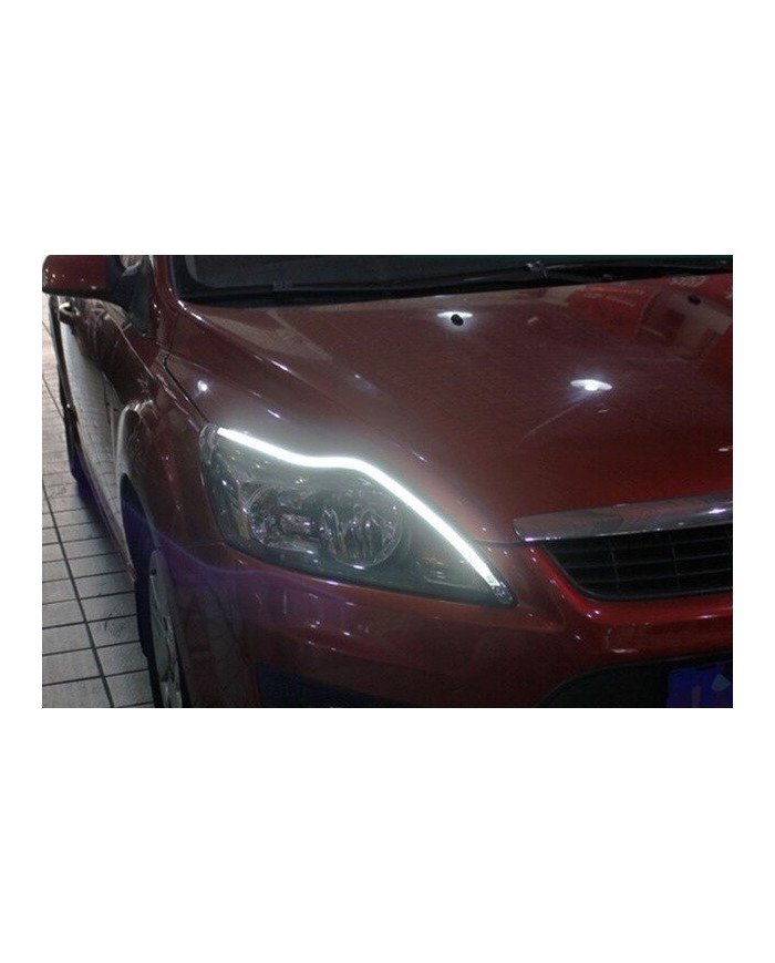 Far Kaşı Gündüz Ledi Audi Stil Kayar Sinyalli Flexible Neon Led Beyaz-Sarı 60cm