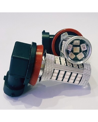 H8/11- 9W- Led Ampul 2835Chip Turkuaz Mercekli 66smd Ultra Parlak 6000K 