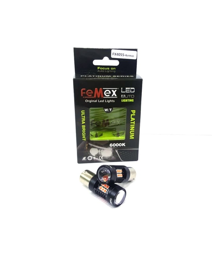 Platinum P21W 1156 15W Tek Duy Dipli Led Ampul Kırmızı Mercekli Ultra Parlak