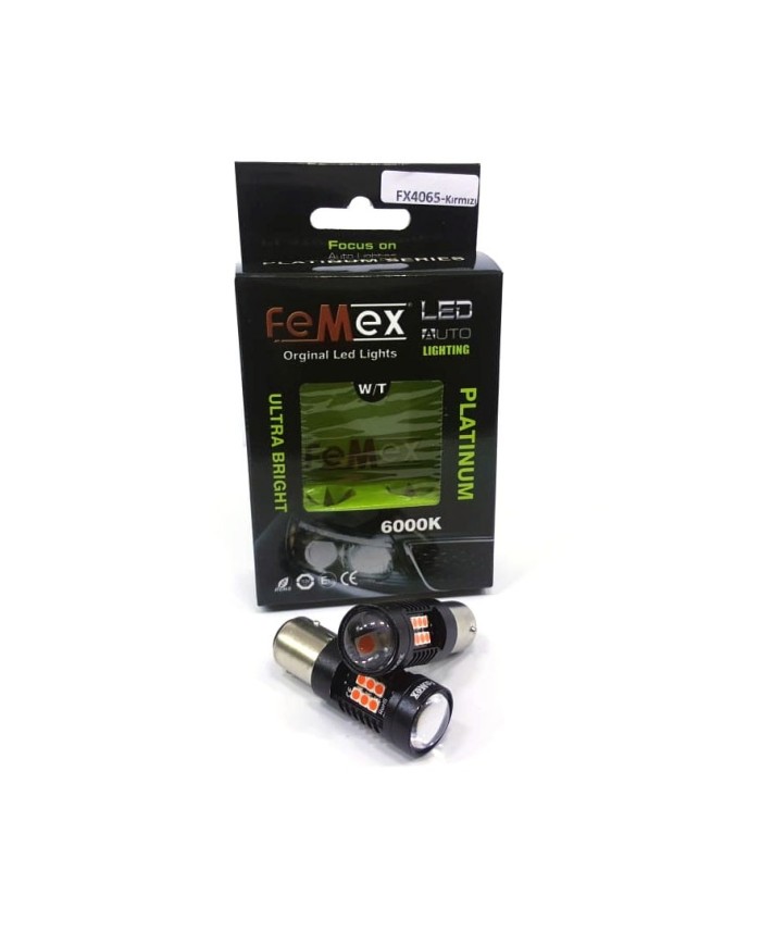 Platinum P21W 1157 15W Çift Duy Dipli Led Ampul Kırmızı Mercekli Ultra Parlak