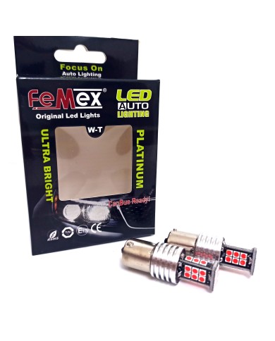 P21W 1156 Tek Duy Led Ampul Kırmızı 3030 Chip Parlak