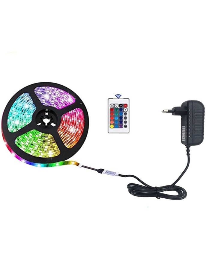 RGB LED Kumandalı İç / Dış Mekan 5 Metre Silikonlu Şerit Led 220V