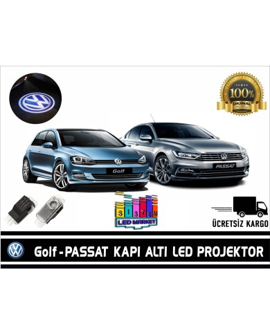 VW Passat Golf 7 Araçlar İçin Orjinal Geçmeli Soketli Kapı Altı Led Logo