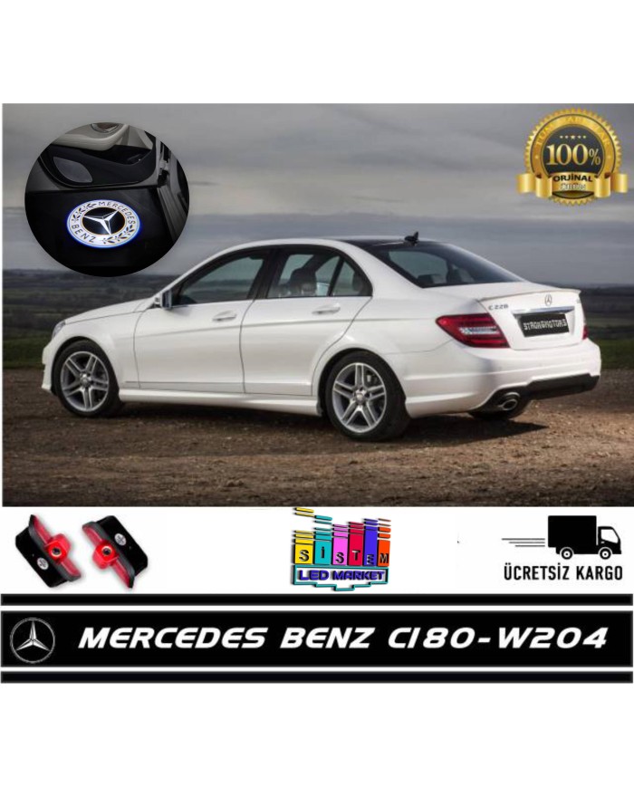 Mercedes C180 W204 Araçlar İçin Orjinal Geçmeli Soketli Kapı Altı Led Logo