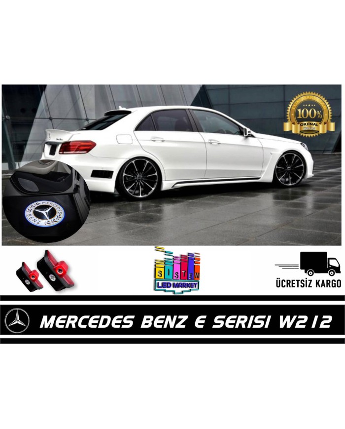 Mercedes E Serisi W212 Araçlar İçin Orjinal Geçmeli Soketli Kapı Altı Led Logo