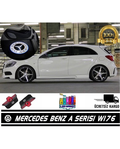 Mercedes A Serisi W176 Araçlar İçin Orjinal Geçmeli Soketli Kapı Altı Led Logo