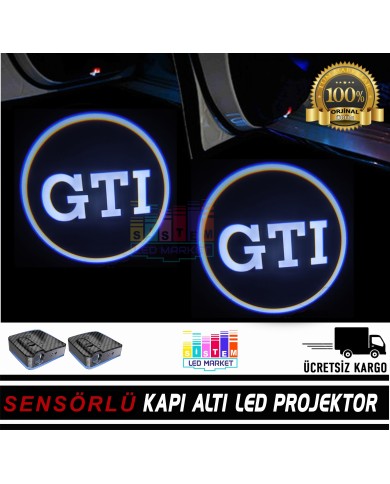 Volkswagen GTI Mesafe Sensörlü  Fotoselli Pilli Yapıştırmalı Kapı Altı Led Logo