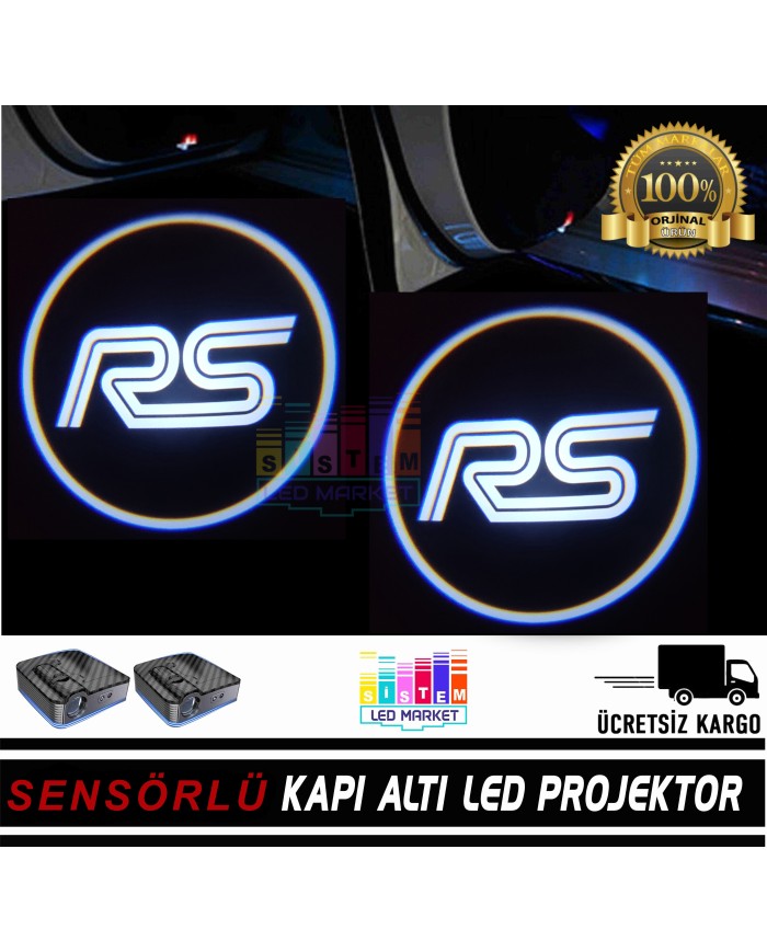 Ford RS Mesafe Sensörlü  Fotoselli Pilli Yapıştırmalı Kapı Altı Led Logo