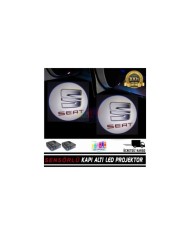 SEAT Mesafe Sensörlü  Fotoselli Pilli Yapıştırmalı Kapı Altı Led Logo
