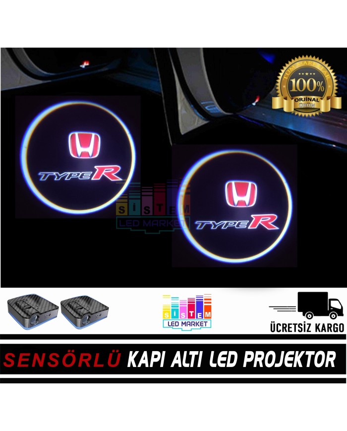 Honda Typer Mesafe Sensörlü  Fotoselli Pilli Yapıştırmalı Kapı Altı Led Logo