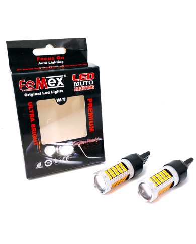 T20-7443-9W- Dipsiz Led Ampul Turuncu Mercekli 2835 Chip 66smd Ultra Parlak 6000K 