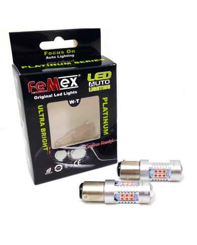 FEMEX Platinum P21W 1156 15W Tek Duy Led Ampul Kırmızı Mercekli Ultra Parlak
