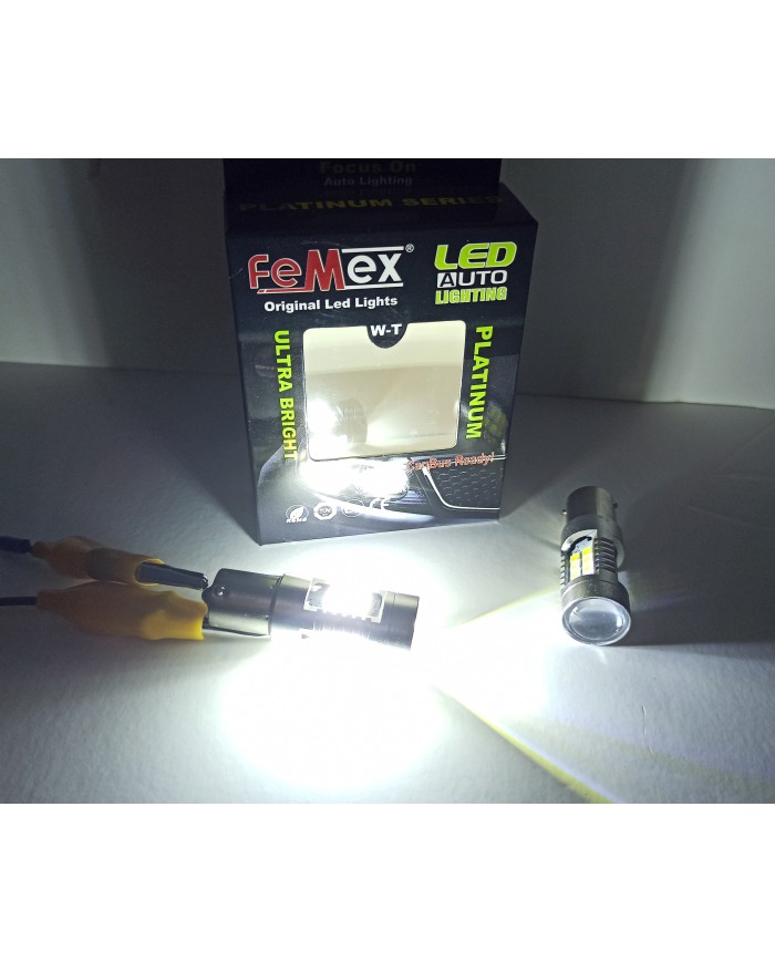 FEMEX Platinum P21W 1157 15W Çift Duy Led Ampul Beyaz Mercekli Ultra Parlak