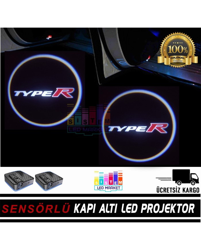 Honda TYPER Mesafe Sensörlü  Fotoselli Pilli Yapıştırmalı Kapı Altı Led Logo