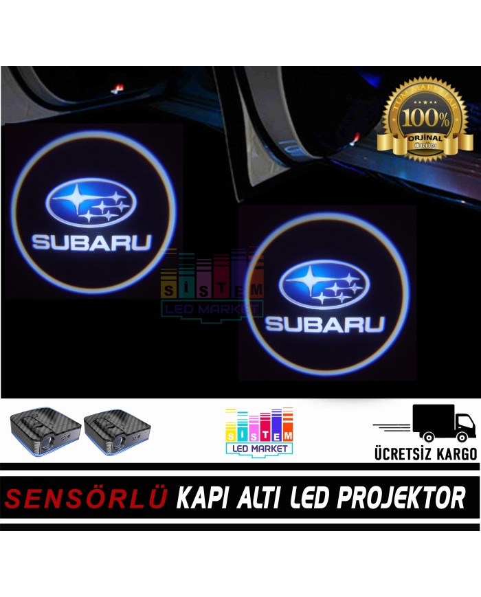 Subaru Mesafe Sensörlü  Fotoselli Pilli Yapıştırmalı Kapı Altı Led Logo