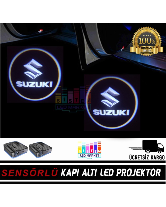 Suzuki Mesafe Sensörlü  Fotoselli Pilli Yapıştırmalı Kapı Altı Led Logo