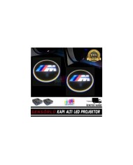 BMW M  Araçlar İçin Mesafe Sensörlü  Fotoselli Pilli Yapıştırmalı Kapı Altı Led Logo