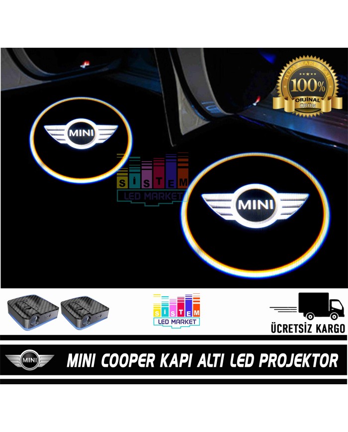 Mini Araçlar İçin Mesafe Sensörlü  Fotoselli Pilli Yapıştırmalı Kapı Altı Led Logo