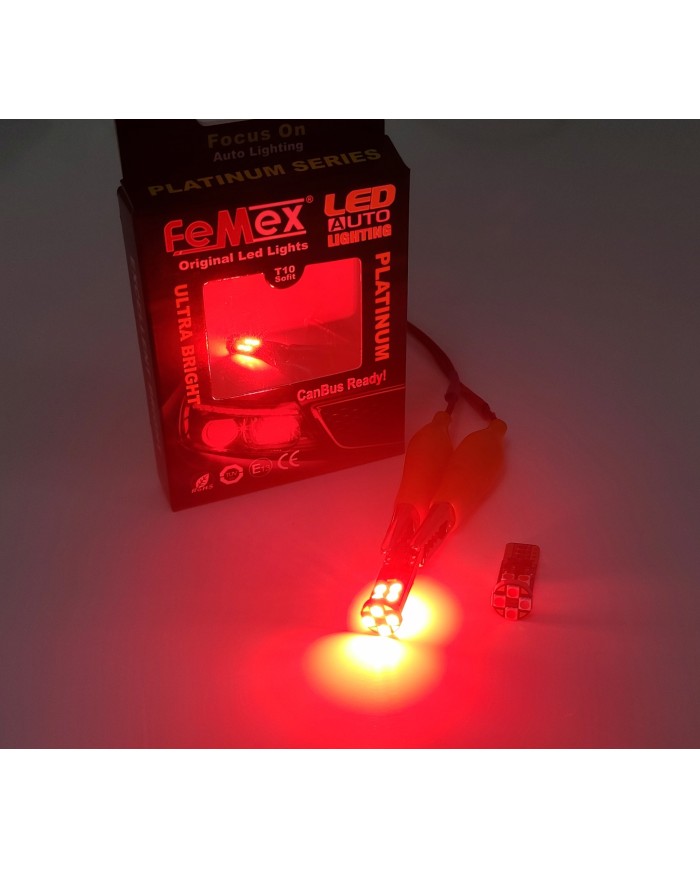 FEMEX T10 3030 Chip 12smd 450 Lumen Kırmızı Led Ampul