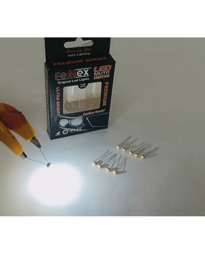 FEMEX Premium 10'lu İnce Bacaklı Kıl Led 3030 Chipset 1smd Mini Led Ampul Beyaz