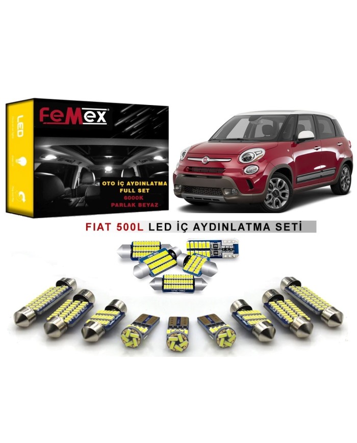 Fiat 500L LED İç Aydınlatma Ampul Seti FEMEX Parlak Beyaz