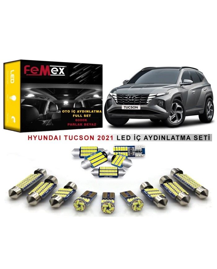 Hyundai Tucson 2021 Sonrası LED İç Aydınlatma Ampul Seti FEMEX Parlak Beyaz