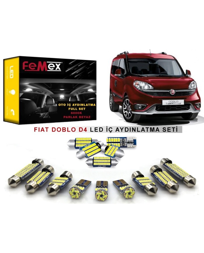 Fiat Doblo D4 LED İç Aydınlatma Ampul Seti FEMEX Parlak Beyaz