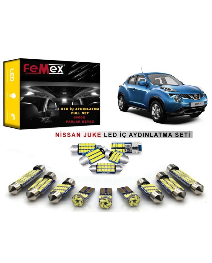 Nissan Juke LED İç Aydınlatma Ampul Seti FEMEX Parlak Beyaz
