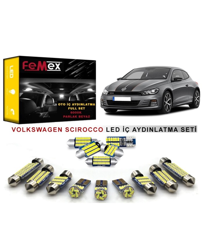Volkswagen Scirocco LED İç Aydınlatma Ampul Seti FEMEX Parlak Beyaz