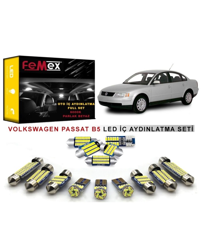 Volkswagen Passat B5 LED İç Aydınlatma Ampul Seti FEMEX Parlak Beyaz