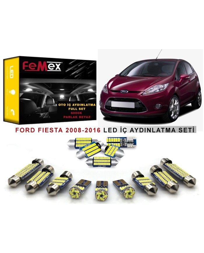 Ford Fiesta LED İç Aydınlatma Ampul Seti FEMEX Parlak Beyaz