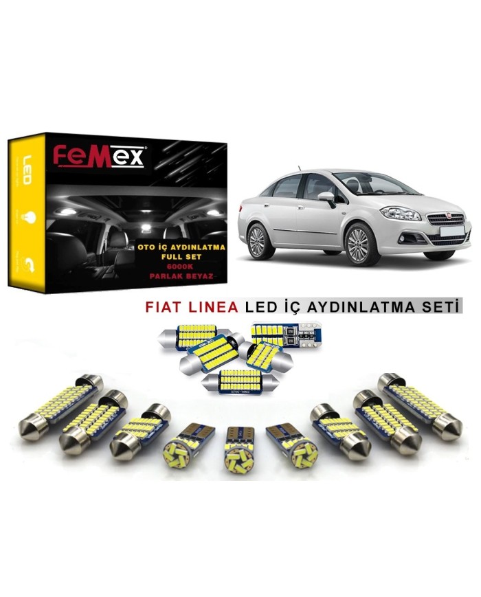 Fiat Linea LED İç Aydınlatma Ampul Seti FEMEX Parlak Beyaz