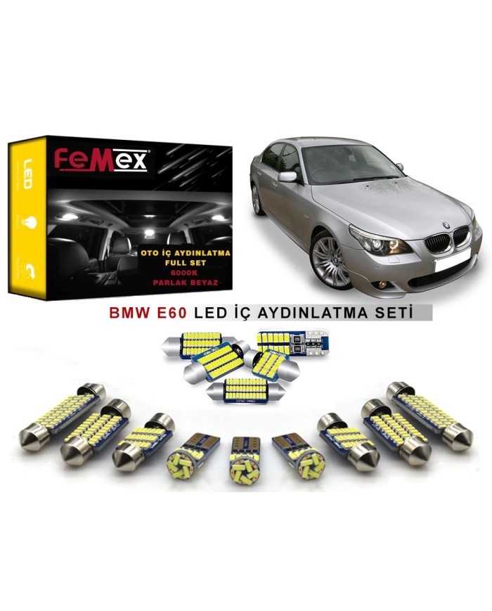 BMW E60 5 Serisi LED İç Aydınlatma Ampul Seti FEMEX Parlak Beyaz