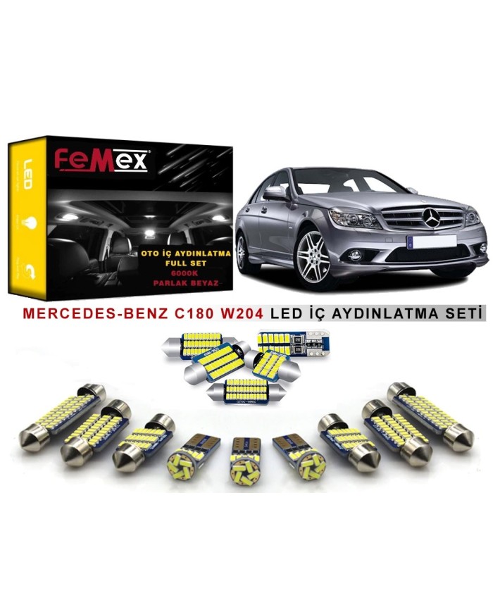Mercedes-Benz C180 W204 Kasa İç Aydınlatma Ampul Seti FEMEX Parlak Beyaz