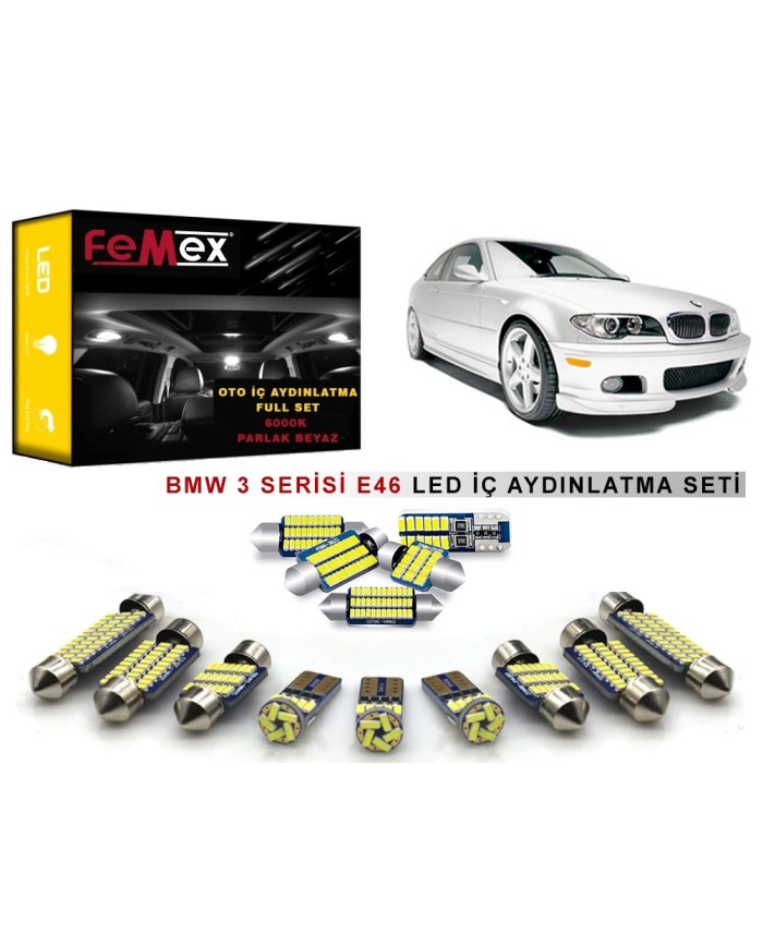 BMW E46 3 Serisi İç Aydınlatma Ampul Seti FEMEX Parlak Beyaz