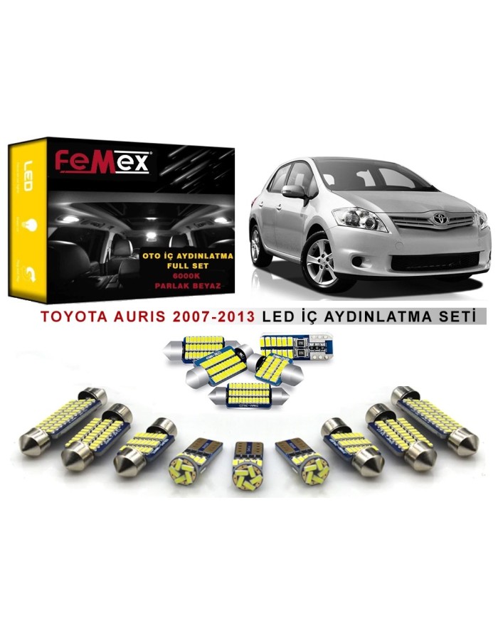 Toyota Auris 2007-2012 LED İç Aydınlatma Ampul Seti FEMEX Parlak Beyaz